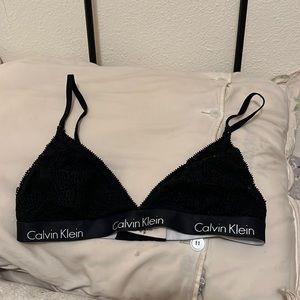 Black Lace Triangle Calvin Klein Bralette